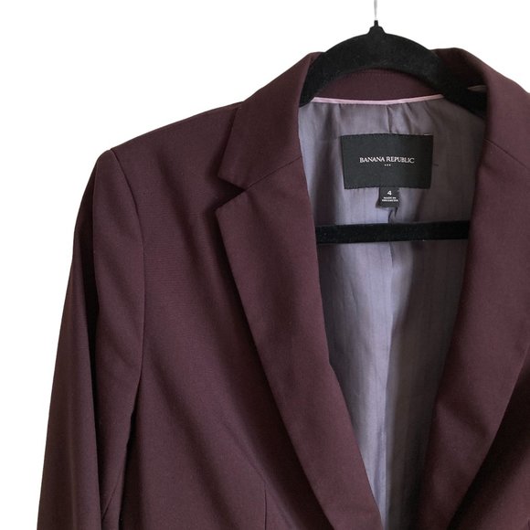 Banana Republic Blazer Burgundy Office Siren Business Casual Size 4 Small - Picture 4 of 15